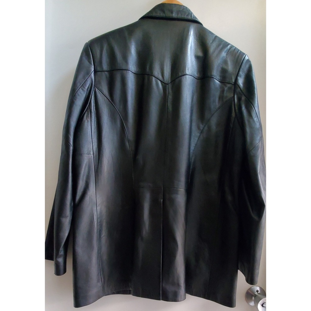 Scully Leather Black 42 Jacket Blazer Pockets Tailored Style Western Style - Picture 5 of 16